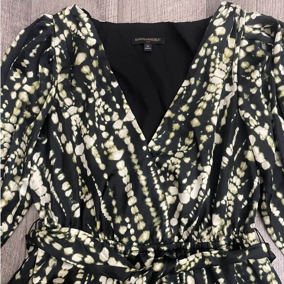 Banana Republic Tie Dye Wrap Maxi Dress V-Neck 3/4 Sleeves - Picture 6 of 7